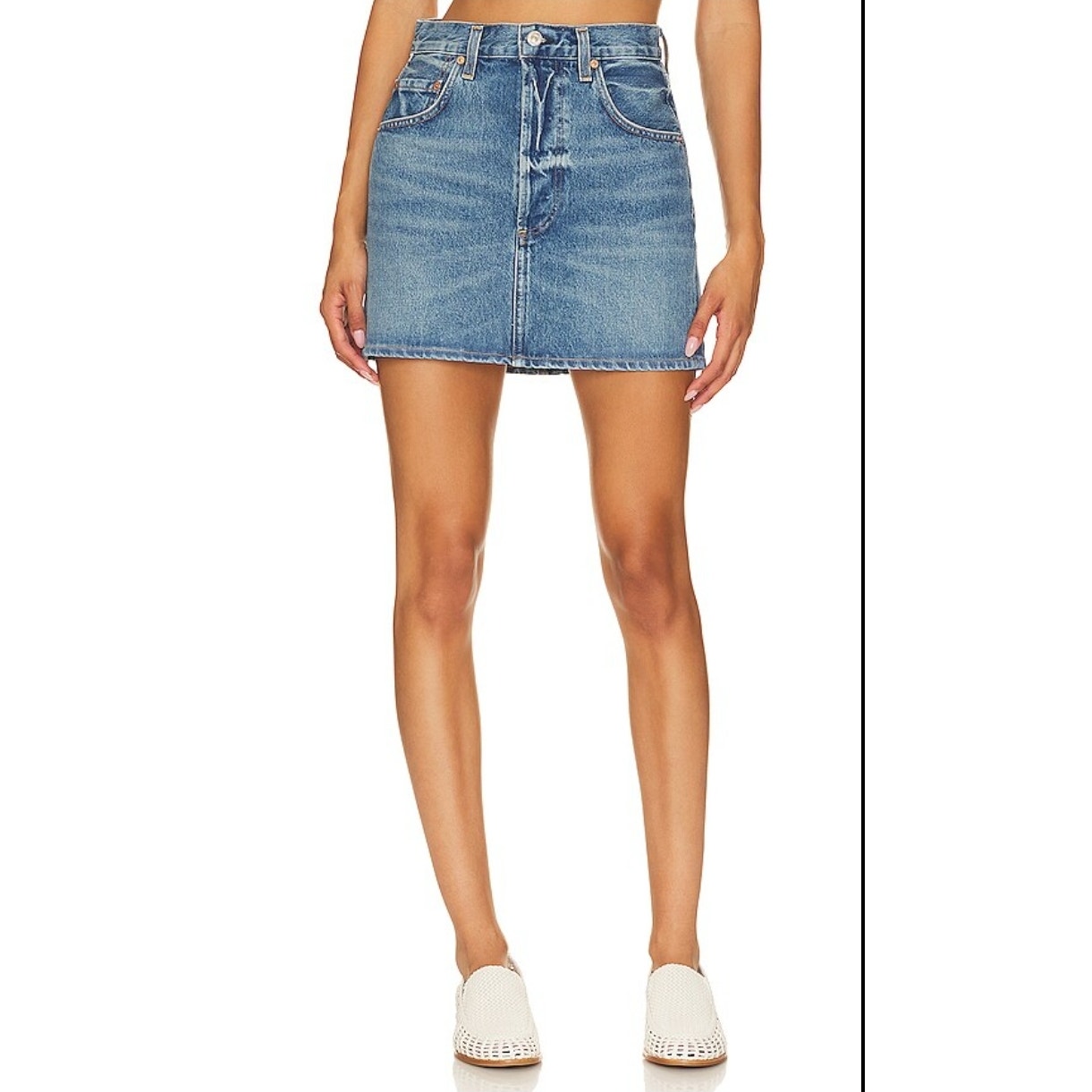 Citizen Of Humanity Eden A-Line Mini Denim Skirt 25